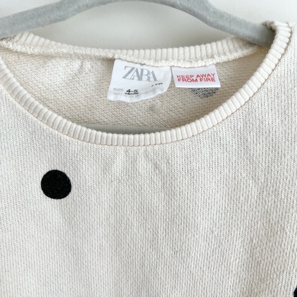 Zara Girl Polka Dot Sweatshirt Size 4-5 Years NWOT - Picture 4 of 5